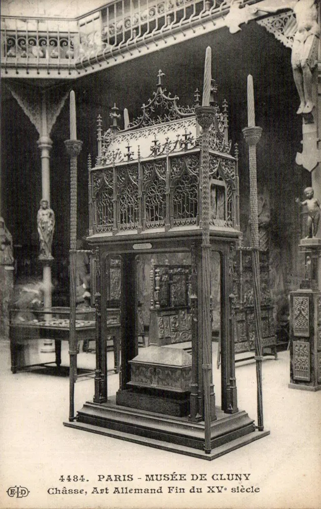 Reliquienschrein, deutscher Kunst — Ende des 15. Jahrhunderts — Musée de Cluny, Paris - Vorderseite