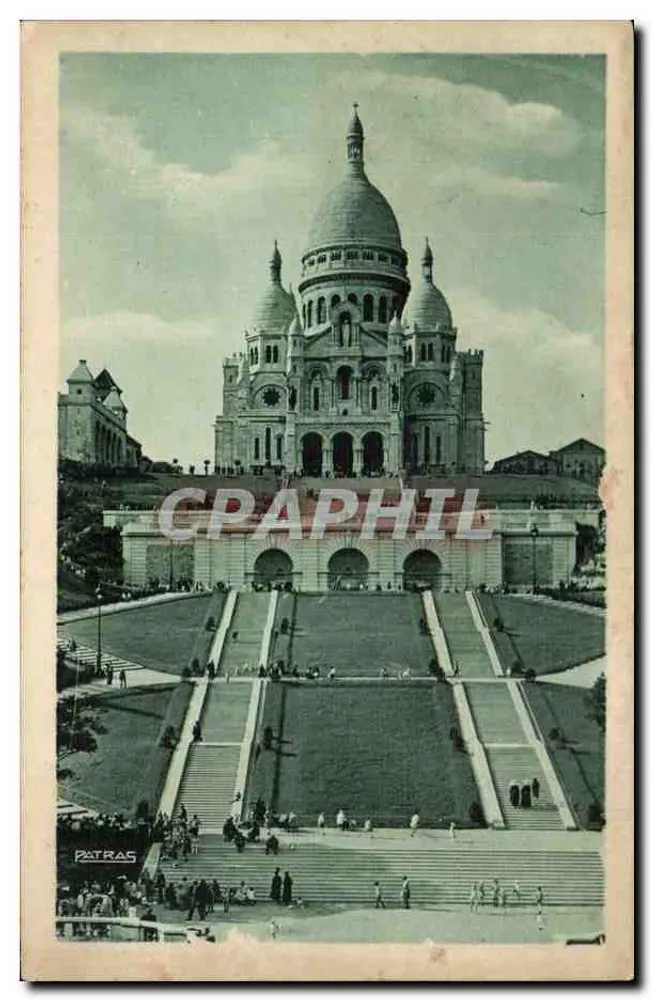 Basílica do Sagrado Coração — Paris — editor L. Patras, n°130 - Frente
