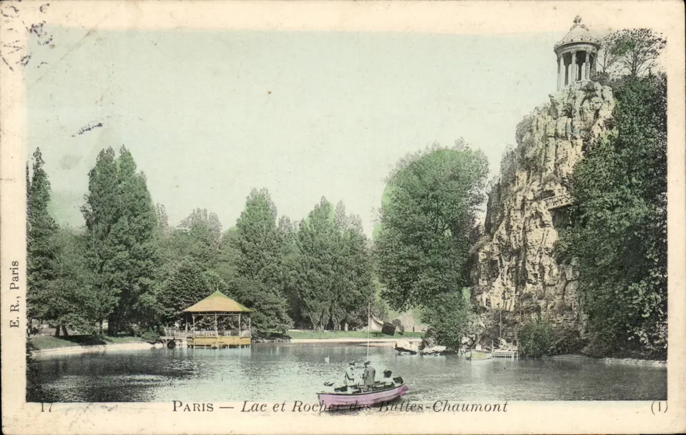Paris — See und Felsen der Buttes-Chaumont — E.R., Paris (1) - Vorderseite
