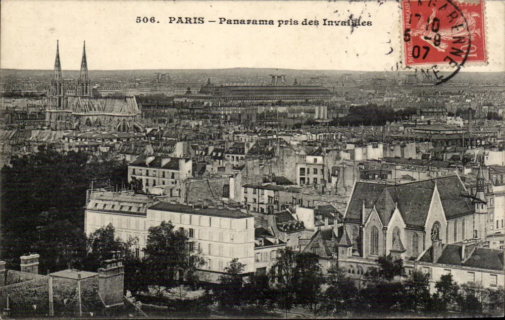 PARIS – Panorama tirado dos Invalides — série 506, editor não identificado - Frente