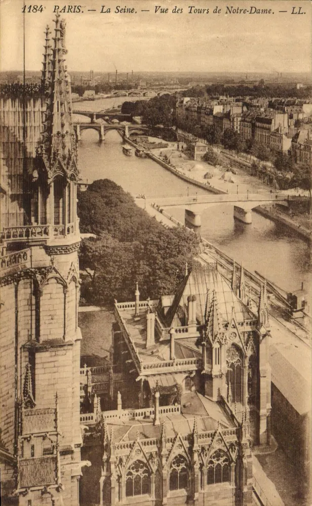 Paris — Die Seine — Ansicht der Türme der Notre-Dame — LL. — Nr. 1184 - Vorderseite