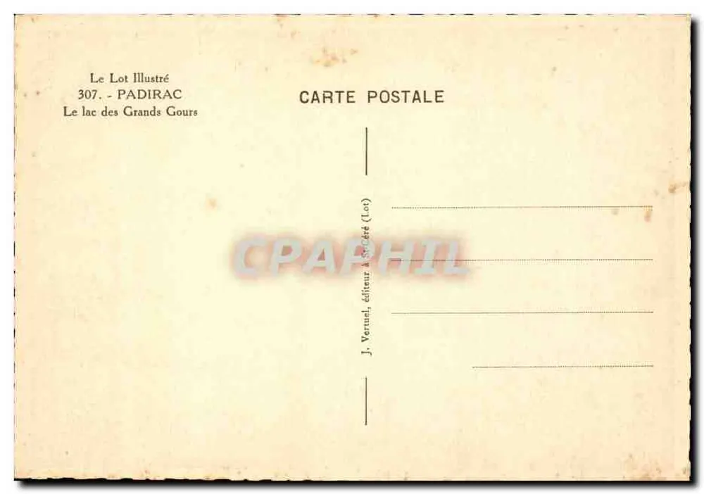 See der Grands Gours — Padirac (Lot) — Le Lot Illustré, n°307 - Rückseite