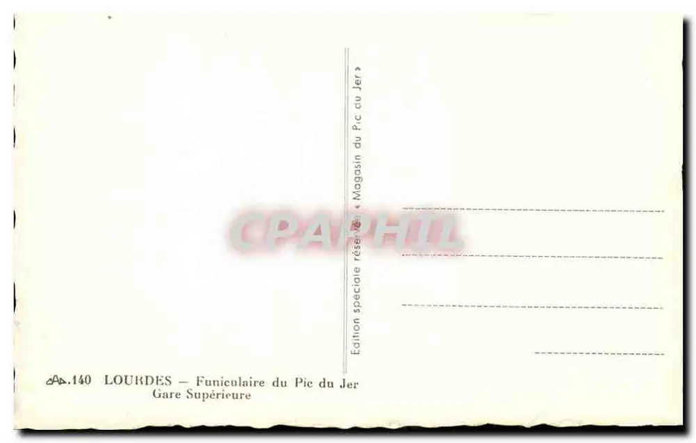 Lourdes — Seilbahn Pic du Jer — Oberstation — Sonderausgabe « Magasin du Pic du Jer » - Rückseite