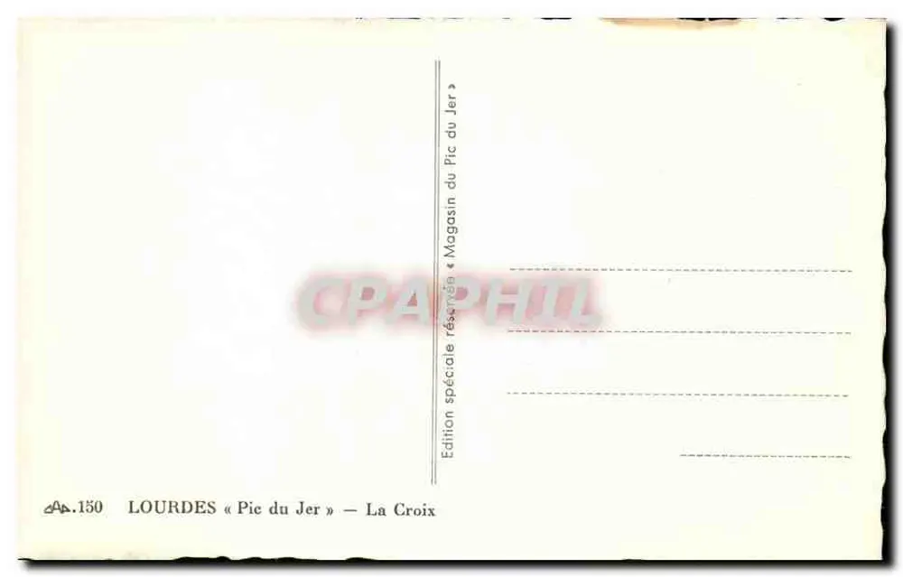 Lourdes — Pic do Jer — A Cruz - Verso