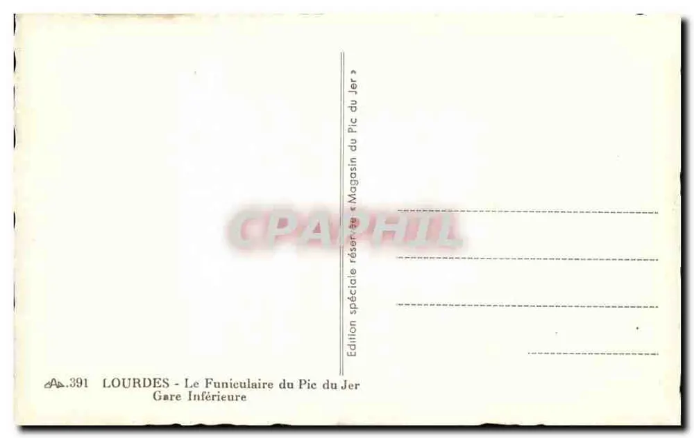 Lourdes - Untere Station — Die Seilbahn des Pic du Jer — Sonderausgabe « Magasin du Pic du Jer » - Rückseite
