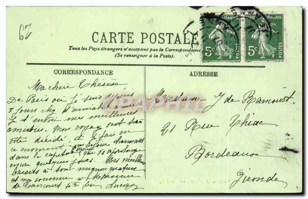Paris — Fonte de Carpeaux — LL. n° 709 - Verso