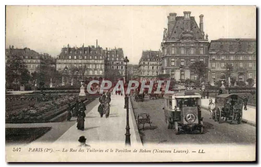 Paris (1er) — Die Rue des Tuileries und das Pavillon de Rohan (Neues Louvre) — LL. n° 547 - Vorderseite