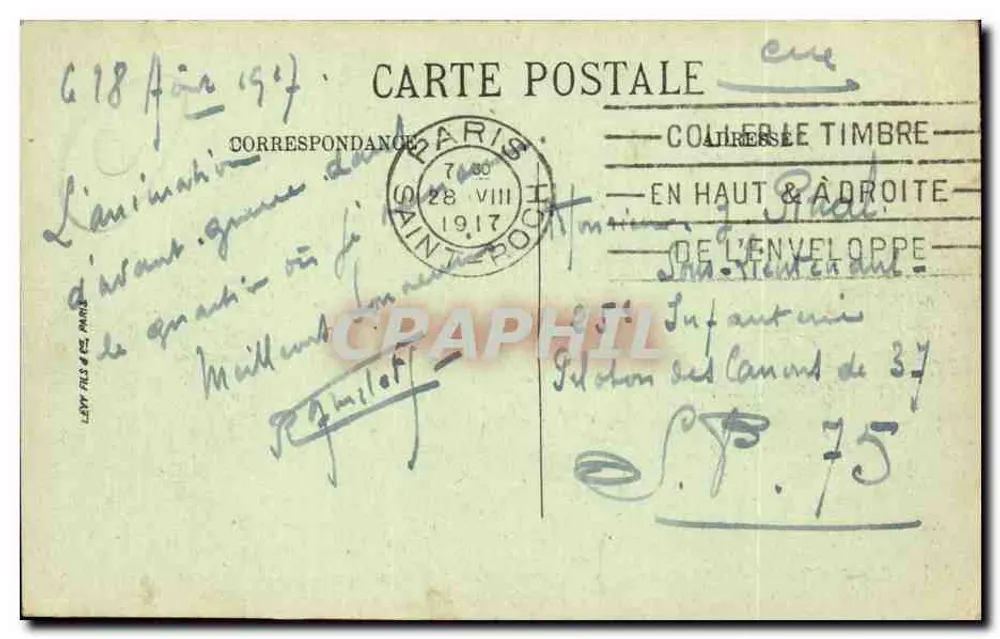 Paris (1er) — Die Rue des Tuileries und das Pavillon de Rohan (Neues Louvre) — LL. n° 547 - Rückseite