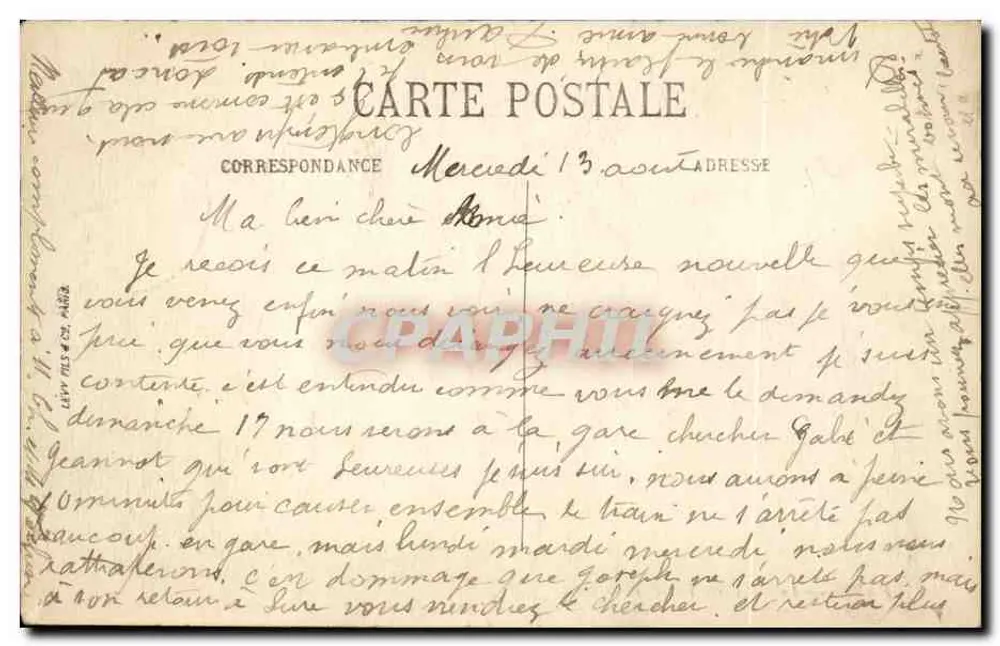PARIS — A Place des Victoires — LL. — n° 584 - Verso