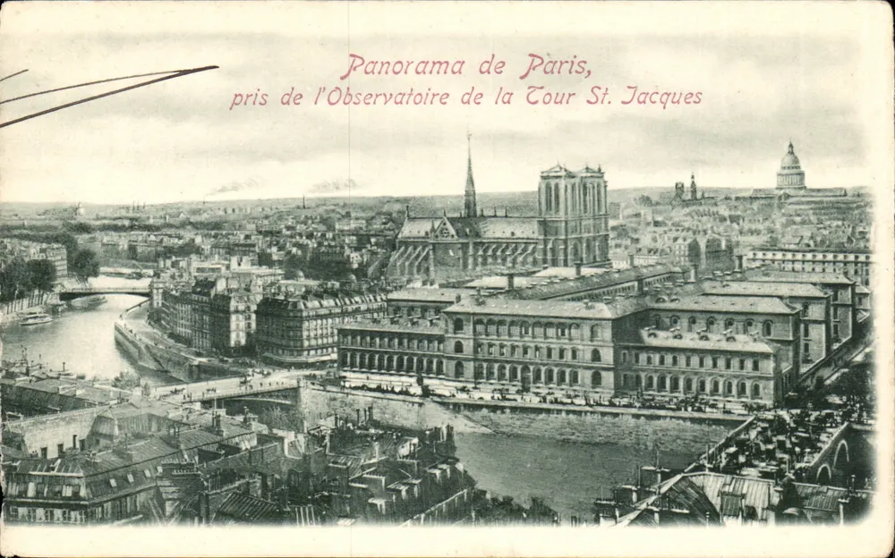 Panorama von Paris — Aussicht vom Observatorium der Tour St. Jacques — unbekannter Verlag, Seriennummer nicht sichtbar - Vorderseite
