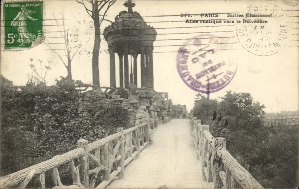 Rustikaler Weg zum Belvédère — Buttes Chaumont — Paris — n°271 - Vorderseite