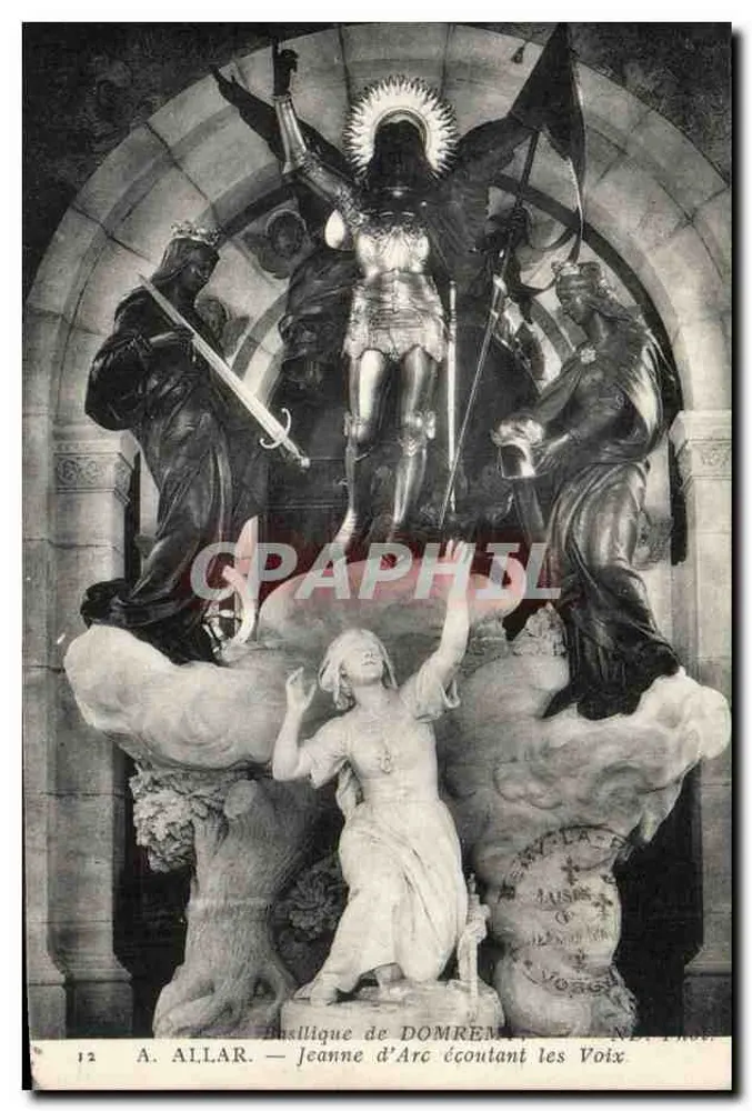Basilique de Domrémy — Jeanne d'Arc, die den Stimmen lauscht — A. Allar, Nr. 12 - Vorderseite