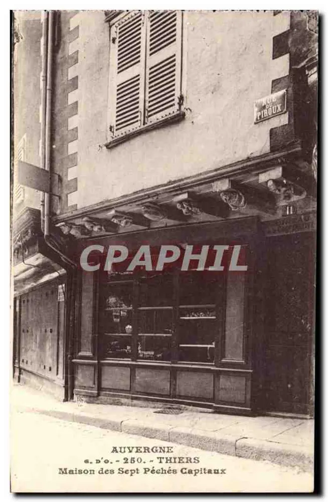 Huis van de Zeven Kapitalen Zonden — Thiers, Auvergne — uitgever J. Gouttefanges - Voorkant