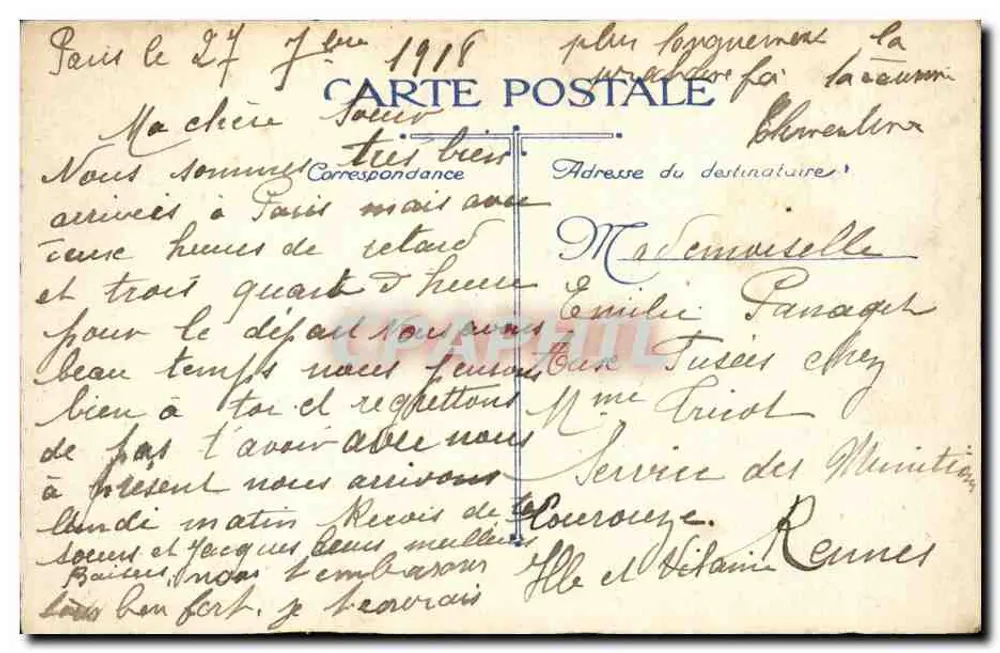 Paris - Trocadéro — Blick auf das Palais de Chaillot mit Reitstatuen — Verleger LVO, Nr. A93 - Rückseite