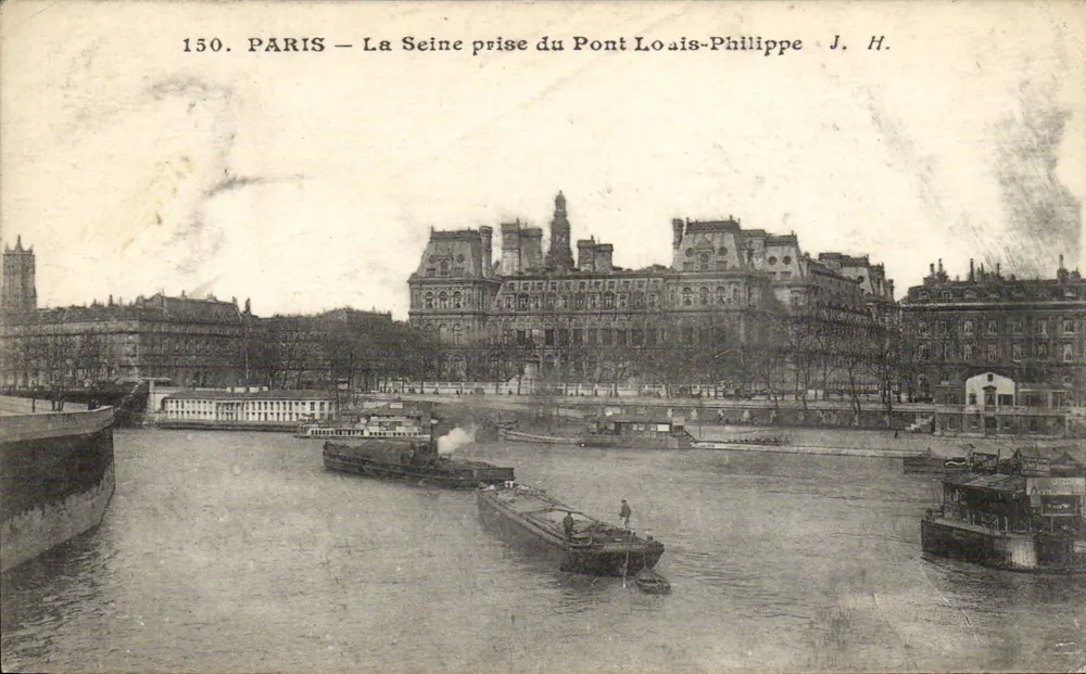 PARIS — Die Seine vom Pont Louis-Philippe — J. H. n°150 - Vorderseite