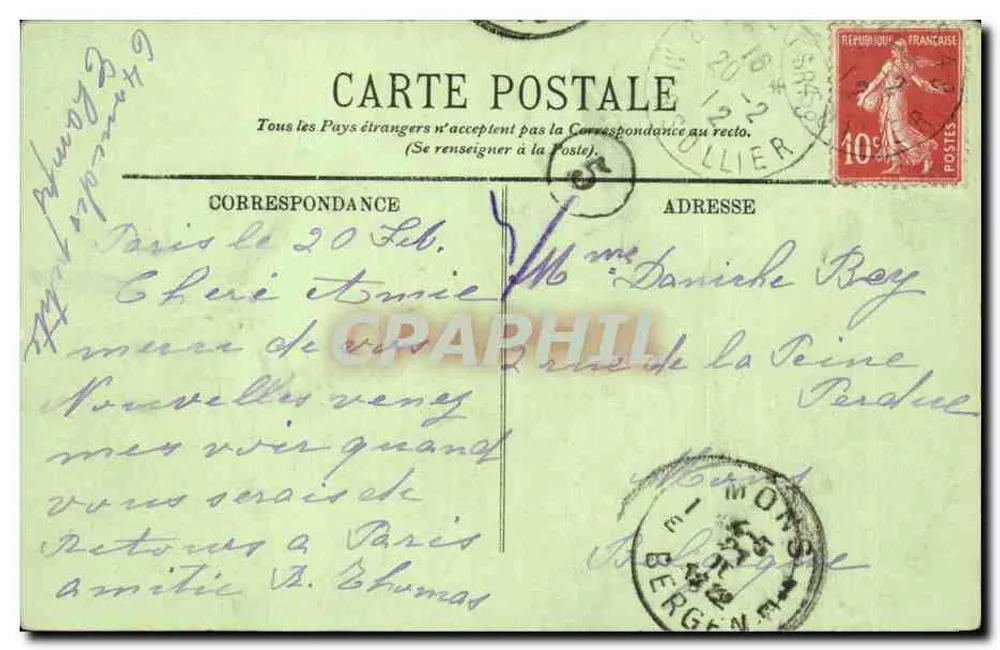 Paris — Marie do 6º Arrondissement — LL. n° 605 - Verso