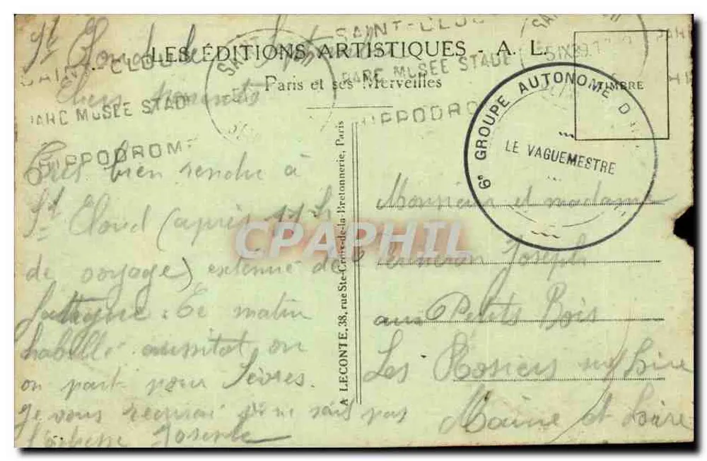Paris - A Câmara dos Deputados — A. L. Edições Artísticas - Verso