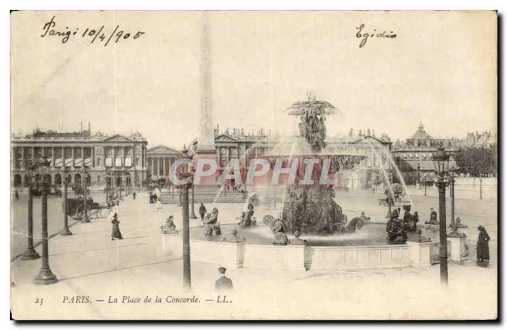 Paris — A Praça da Concórdia — LL. Editor Egidio, n°23 - Frente