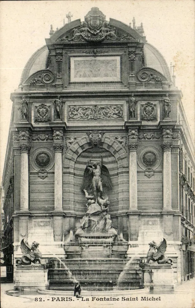 París - Fuente Saint Michel — n°82 — editor no visible - Anverso