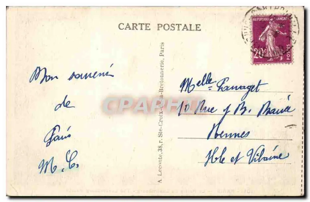 Paris — O Palácio do Luxembourg — n° 104 - Verso