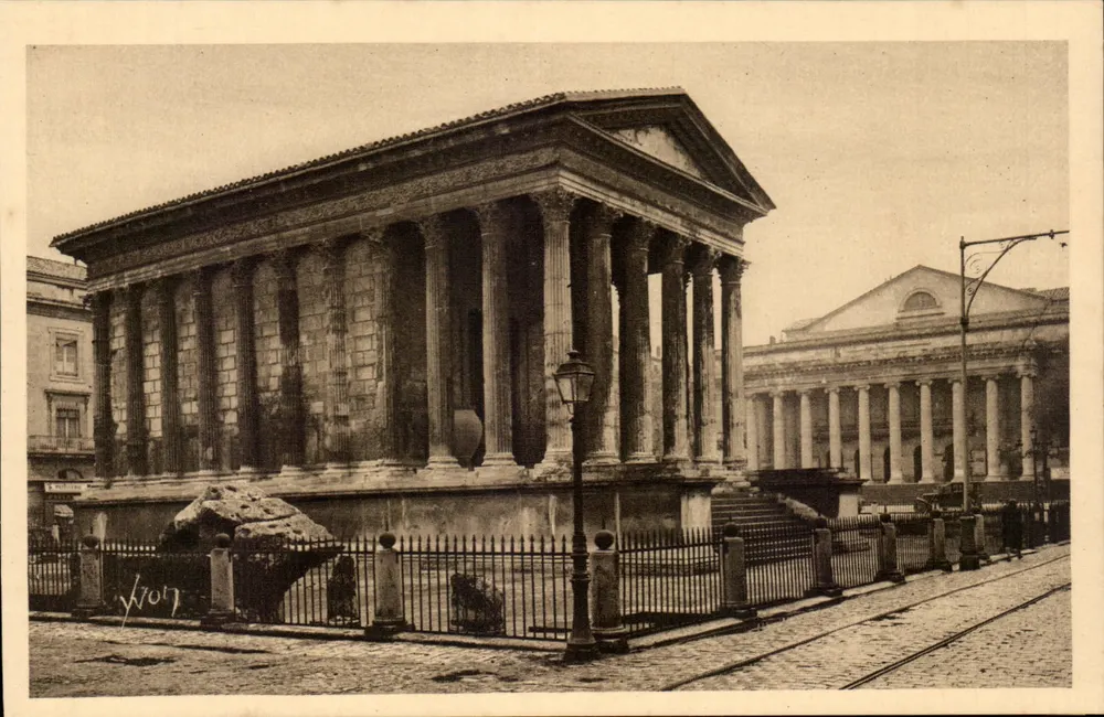 Nîmes (Gard) — Die Maison Carrée und das Theater — Éditions d'Art YVON, Paris - Vorderseite