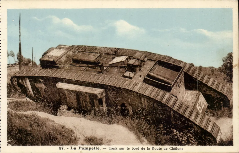 La Pompelle — Panzer am Rand der Châlons Straße — Nr. 47 - Vorderseite