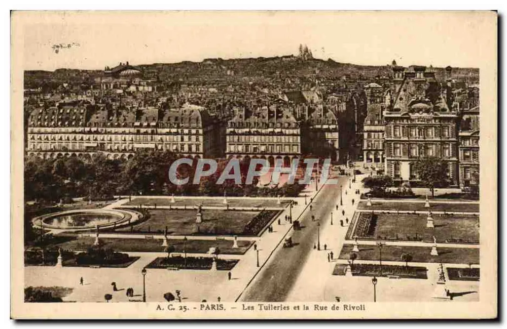 Die Tuileries und die Rue de Rivoli — Paris — A. C. 25 - Vorderseite