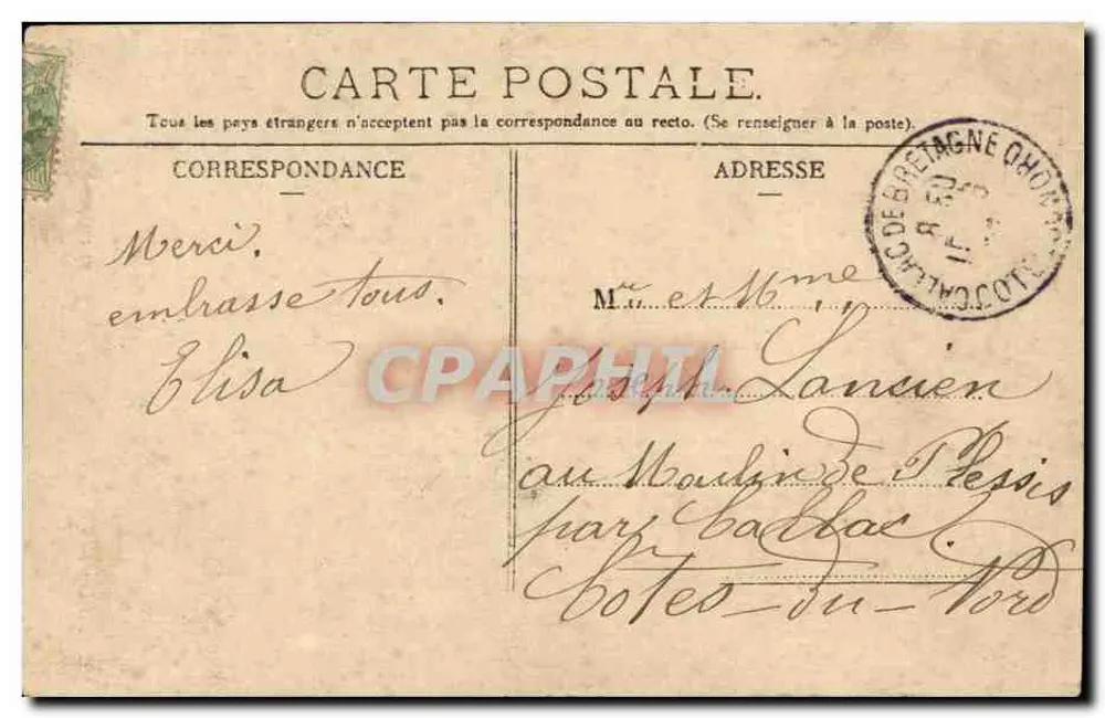 Praça da Bastilha — coluna da República — A. C., 165, rua de Roma - Verso