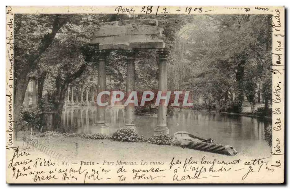 Paris - Parque Monceau — As ruínas no Arpenteur — editor anônimo, n° 84 - Frente