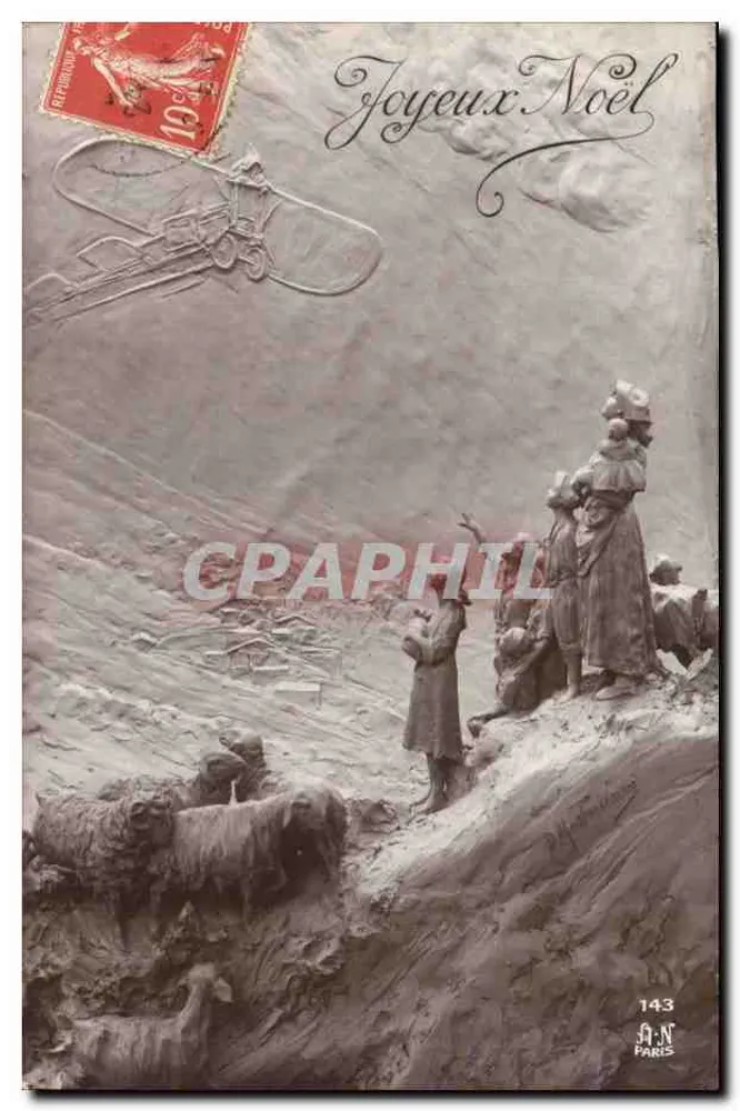 Família e rebanho nas montanhas — Feliz Natal — J.N. Paris n°143 - Frente