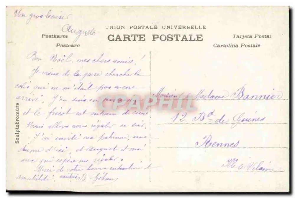 Família e rebanho nas montanhas — Feliz Natal — J.N. Paris n°143 - Verso