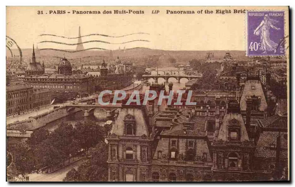 PARIS - Panorama dos Oito Pontes — LIP — n°31 - Frente