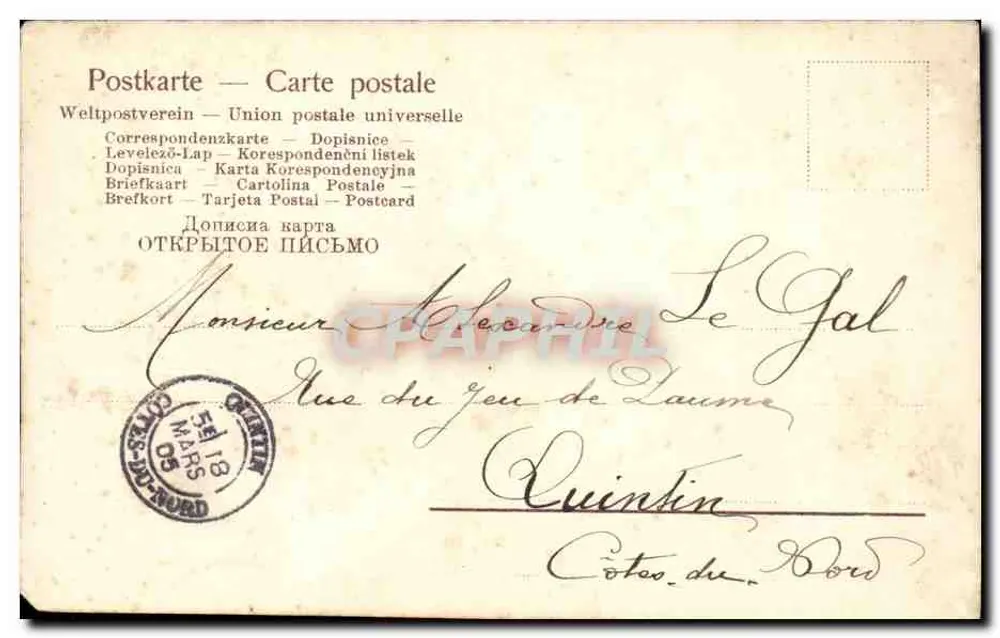 Violetas en un recipiente decorativo — editor desconocido, número de serie no visible - Reverso