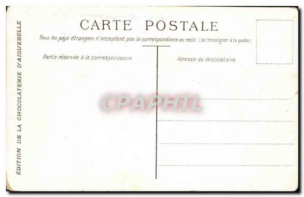 Bateau à voile — scène portuaire — Édition de la Chocolaterie d'Aigüebelle - Verso
