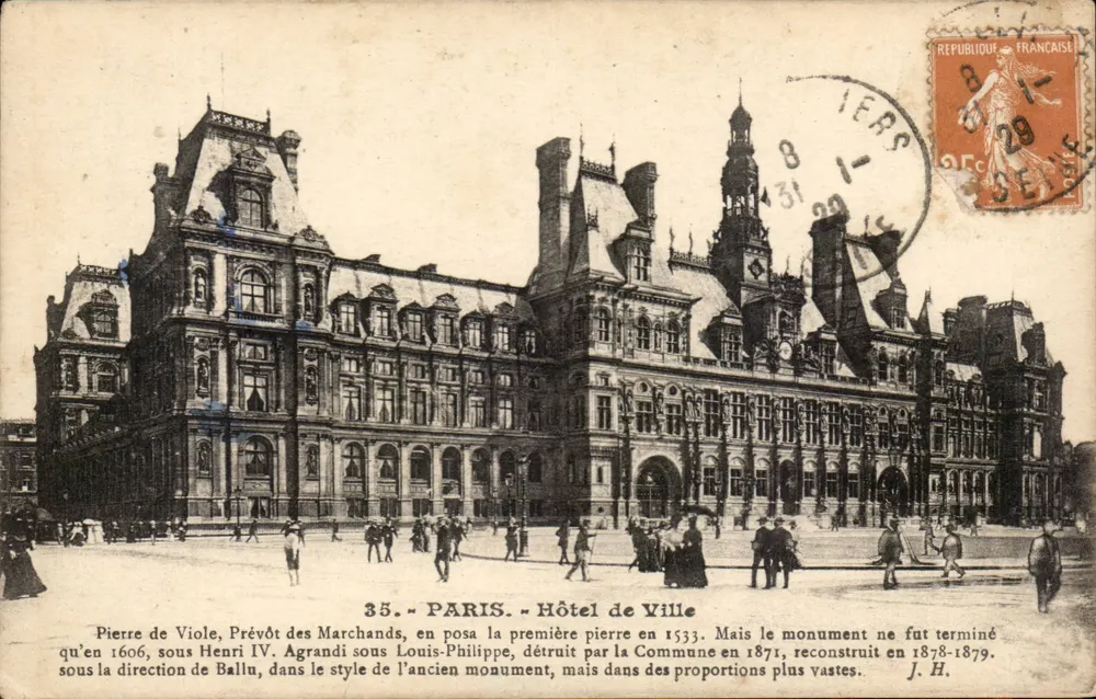 Paris — Hotel de Ville — J. Hauser, Editor, n°35 - Frente