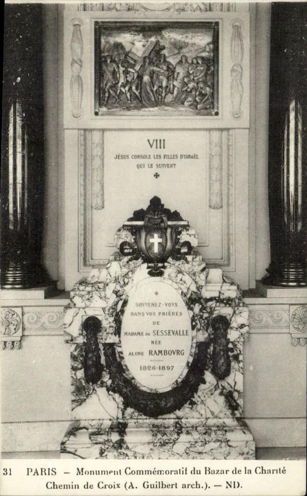 Gedenkmonument des Bazar de la Charité — Paris — Chemin de Croix — A. Guilbert arch. - Vorderseite