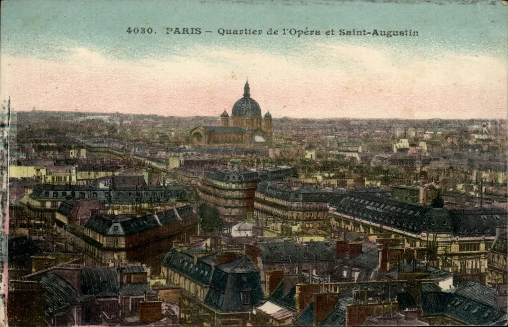Paris – Bairro da Ópera e Saint-Augustin — editor anônimo, número de série 4030 - Frente