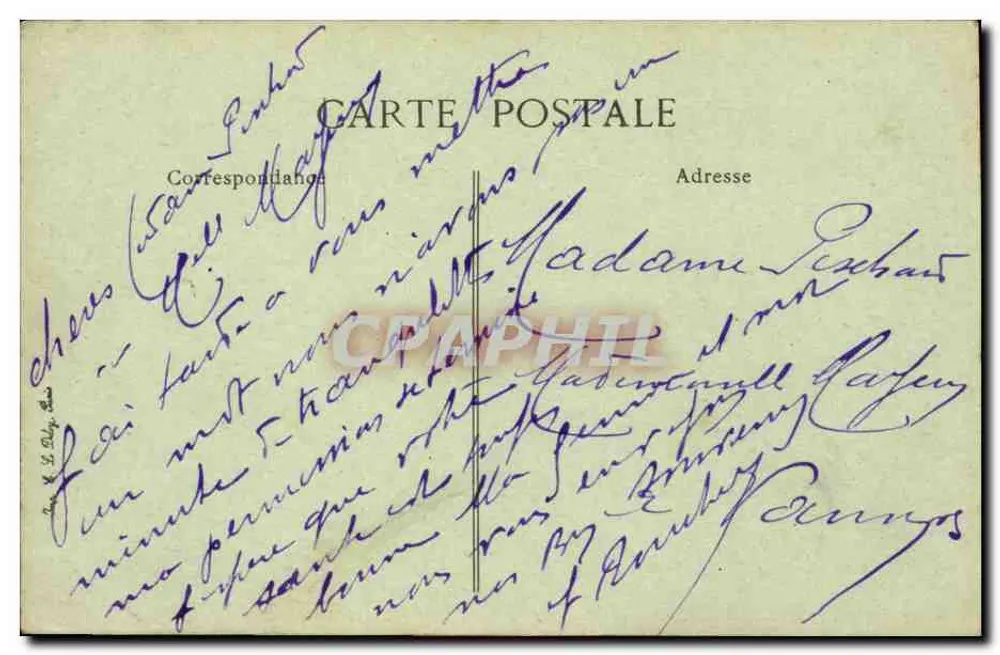 Paris – Bairro da Ópera e Saint-Augustin — editor anônimo, número de série 4030 - Verso