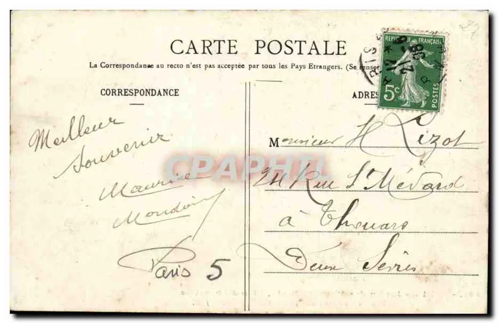 Paris - Jardin des Plantes - Desta, Löwe aus Äthiopien (Geschenk des Präsidenten Carnot) - J.H. - Rückseite