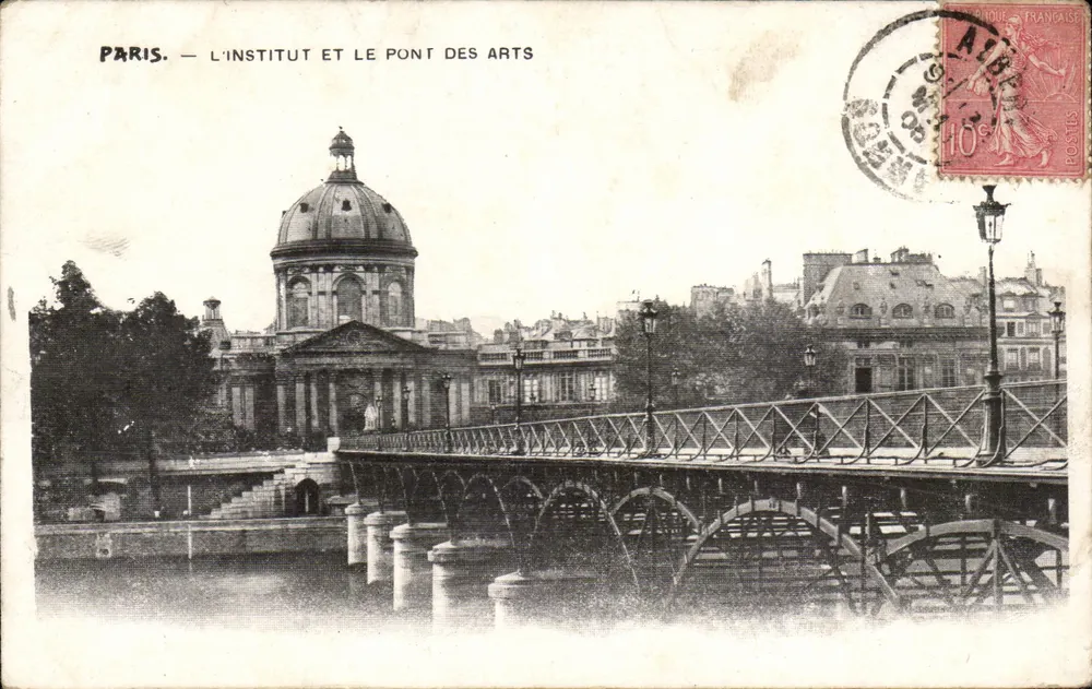 Paris — O Instituto e o Pont des Arts — Editor não visível - Frente
