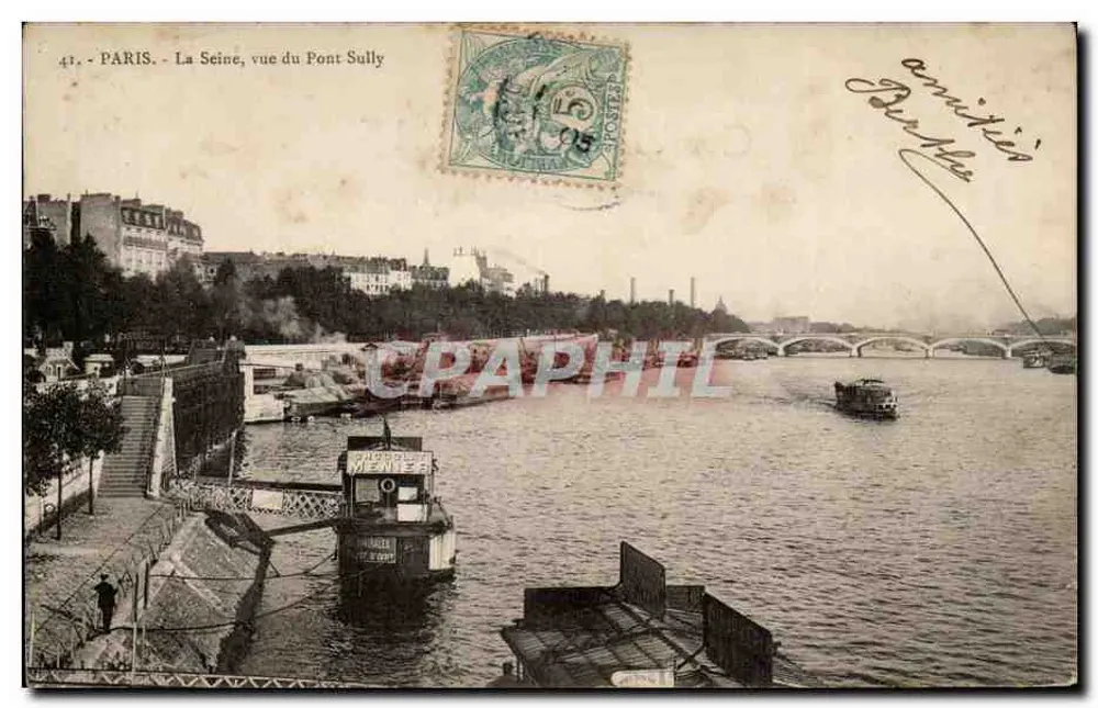 Paris - Die Seine, Ansicht vom Pont Sully — unbekannter Verlag, Seriennummer 41 - Vorderseite