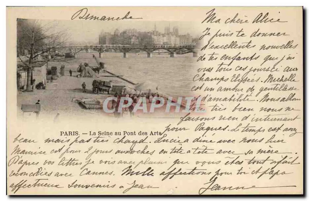 Paris — La Seine au Pont des Arts — éditeur non visible - Recto