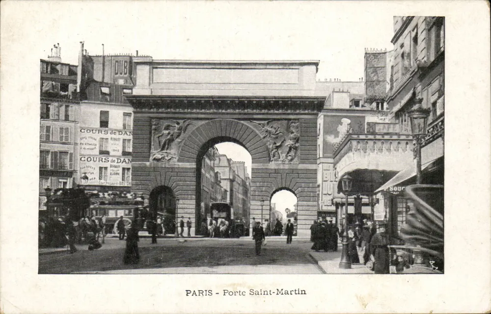 PARIS - Porta Saint-Martin — vista urbana com placas de aulas de dança — editor DUBOIS - Frente