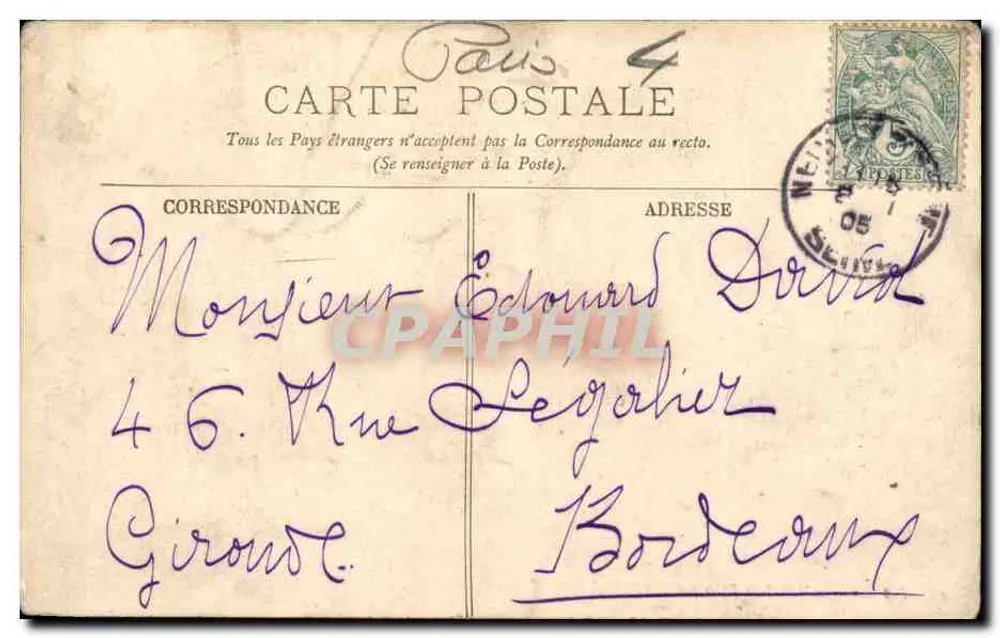 PARIS — O Hôtel-de-Ville — LL n°119 - Verso