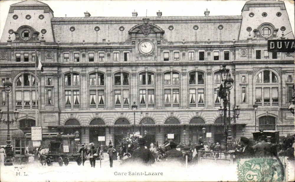 Estação Saint-Lazare — Paris — editor H.L. n° 53 - Frente