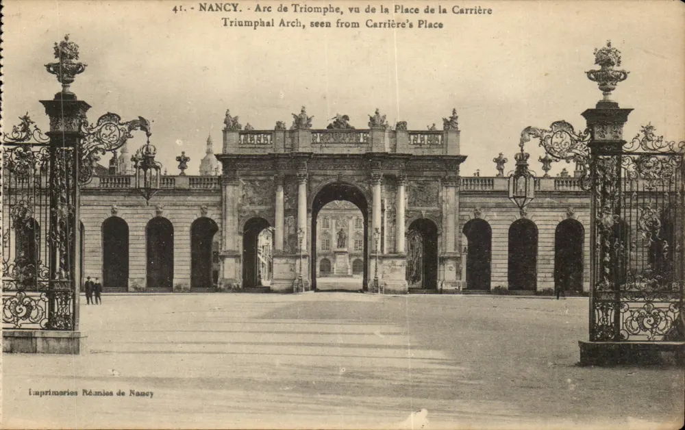 NANCY - Arc de Triomphe, vu de la Place de la Carrière — Imprimeries Réunies de Nancy, n°41 - Recto