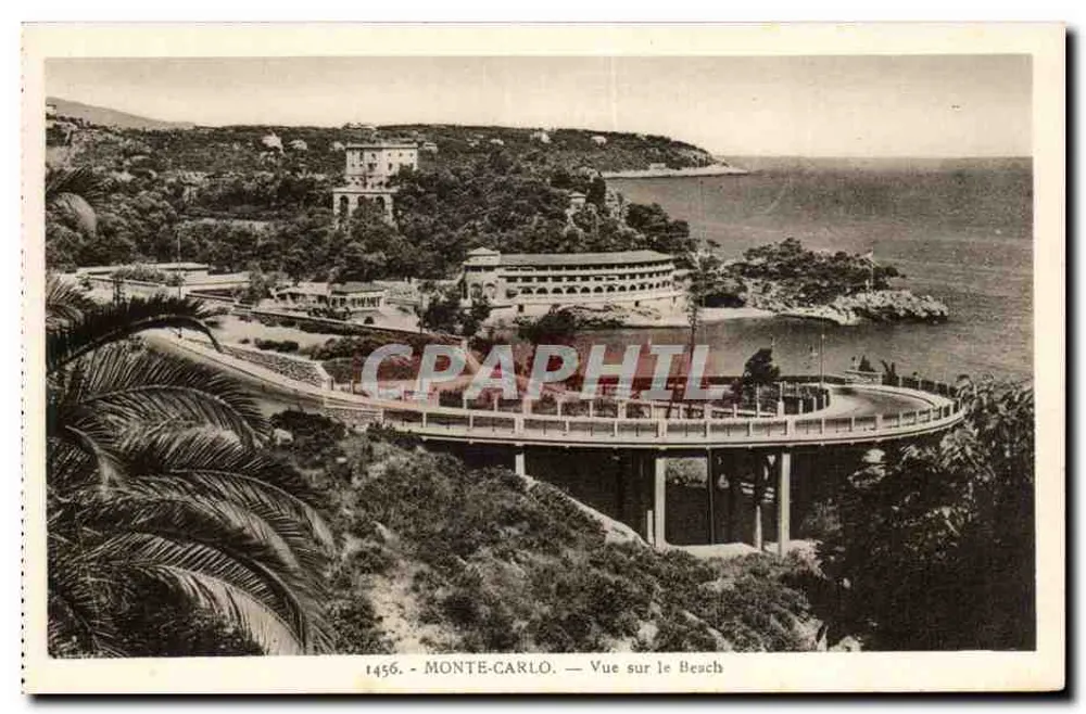 Monte-Carlo — Vista sobre a Praia — Edição La Cigogne, Nice - Frente