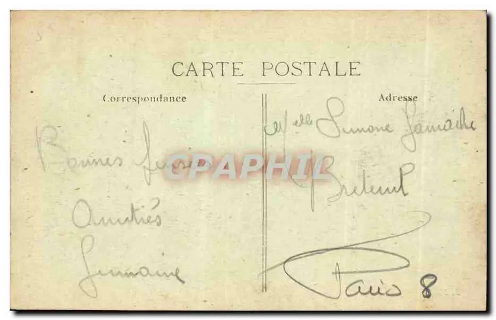 Boulevard Malesherbes — Paris — J. M. T. - Verso