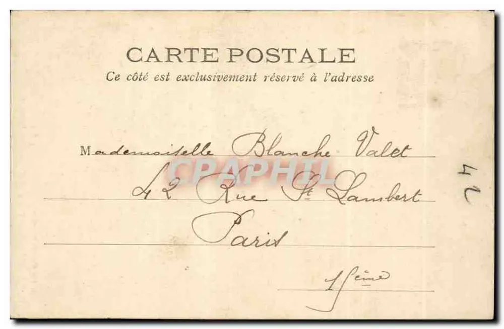 Paris — Igreja de São Laurent — L. J. & Cie, editor, Angoulême-Paris - Verso
