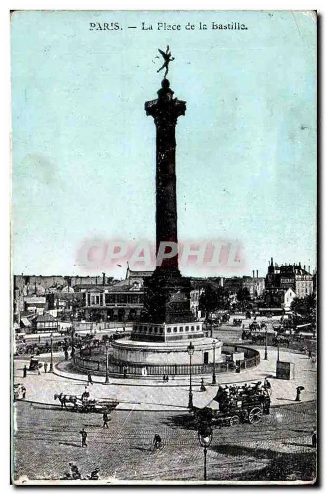 Paris — A Praça da Bastilha — Coluna da Bastilha - Frente
